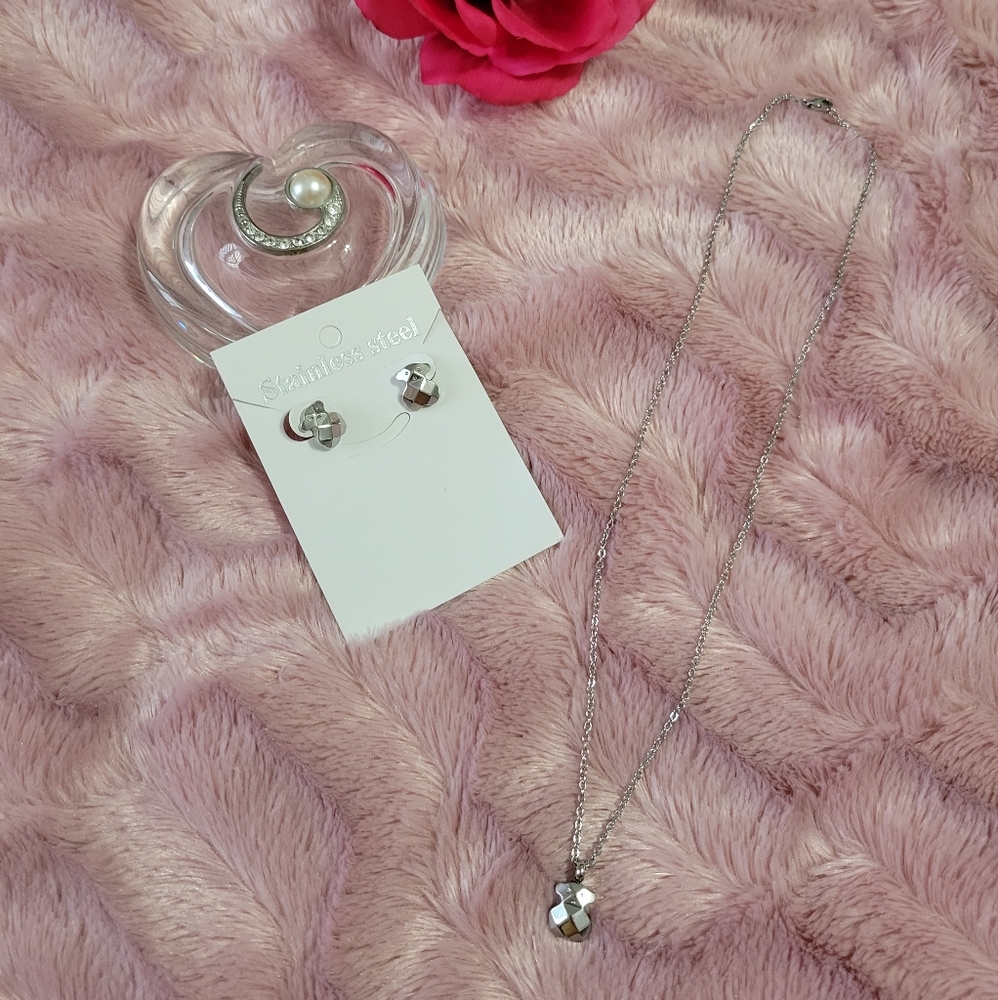 Stainless Steel Necklace and Earring